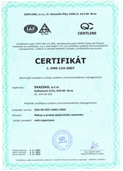 certifikát EMS